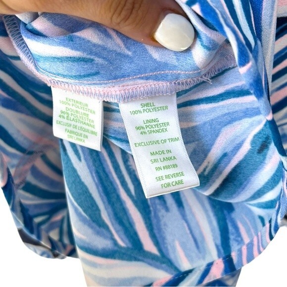 The Lilly Pulitzer Donna Romper Palm Print Pink Tropics Tint Heat Wave Size 00 - Picture 10 of 10